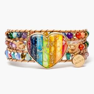 NEW CAPE DIABLO women's chakra love wrap bracelet in rainbow